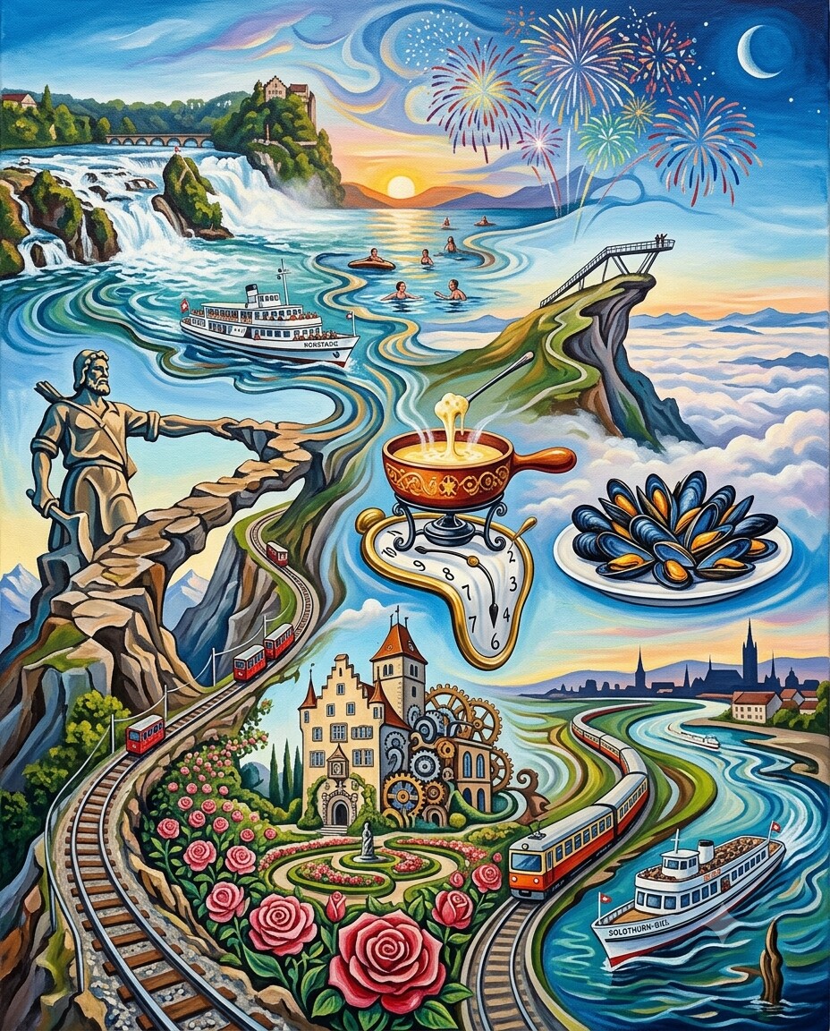 Schweiz 2022 im Stil von Dalí